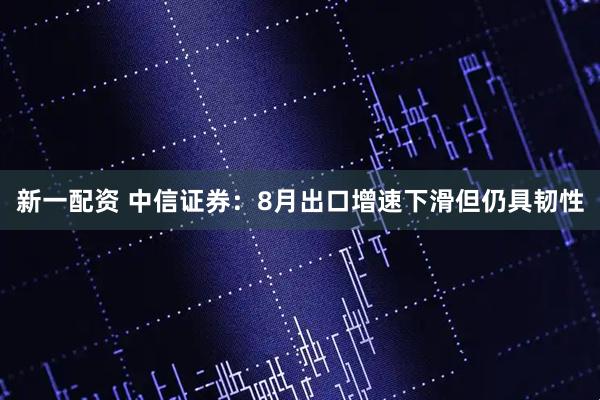 新一配资 中信证券：8月出口增速下滑但仍具韧性